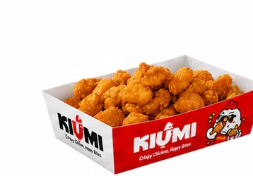 Gà viên KIUMI trong hộp nhận diện đỏ trắng